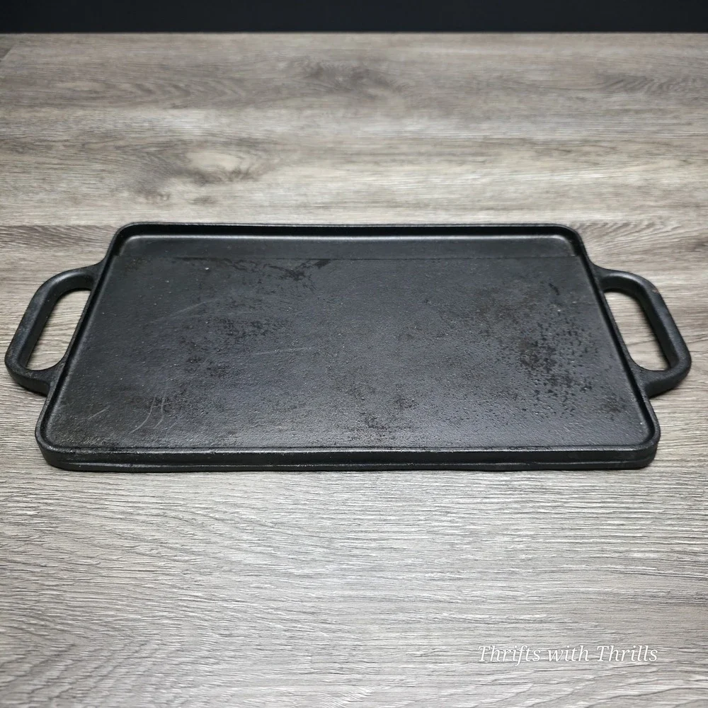 Corona Cast Iron Reversible Griddle 189 Black 12.75x7.75 Outdoor Grill Pan